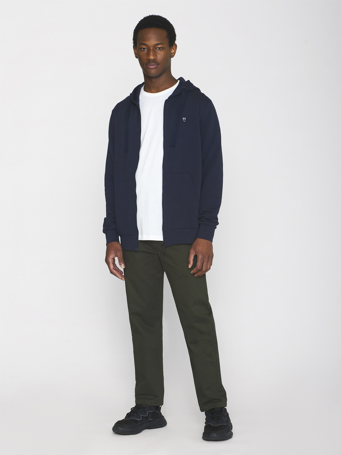 ASK Regular zip Hood Kangaroo Badge Sweat Gots/vegan